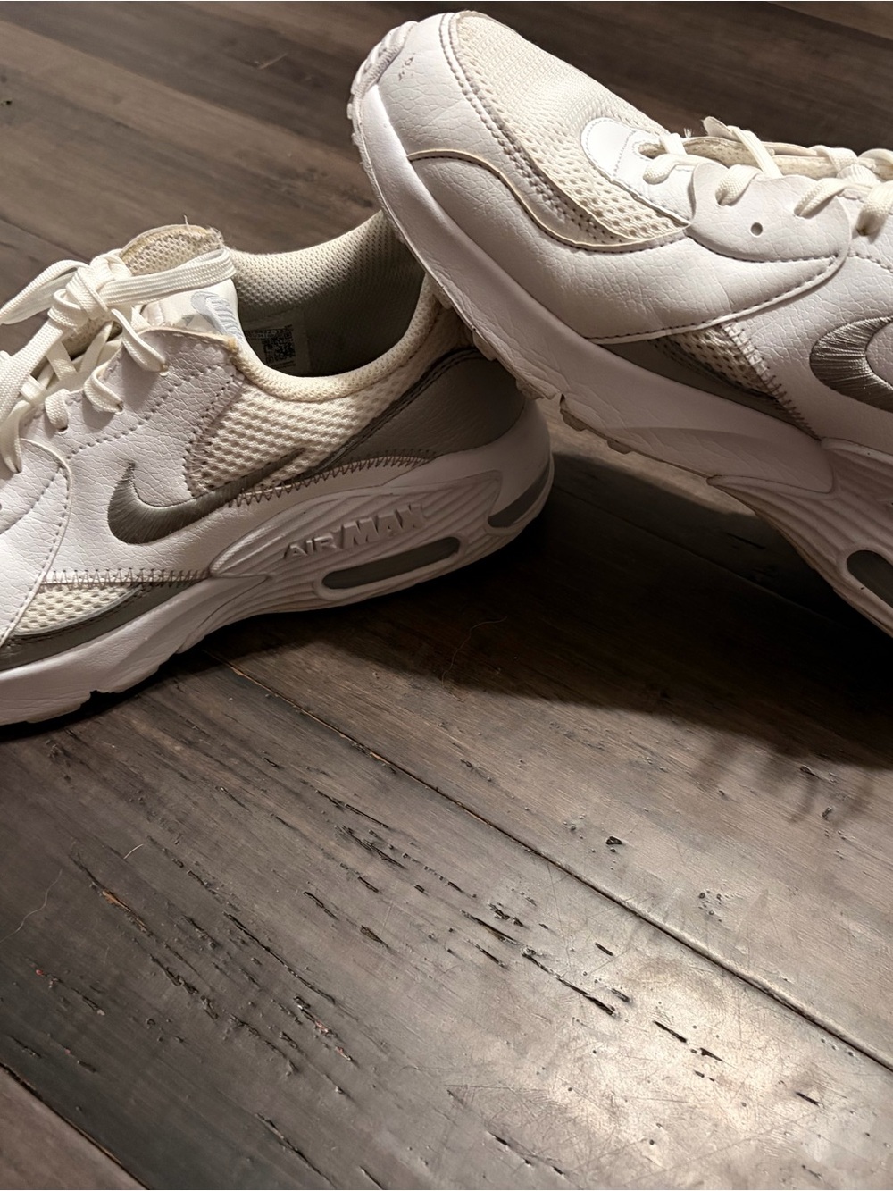 Nike Women’s Air Max Sneakers in Cream and Silver Accent